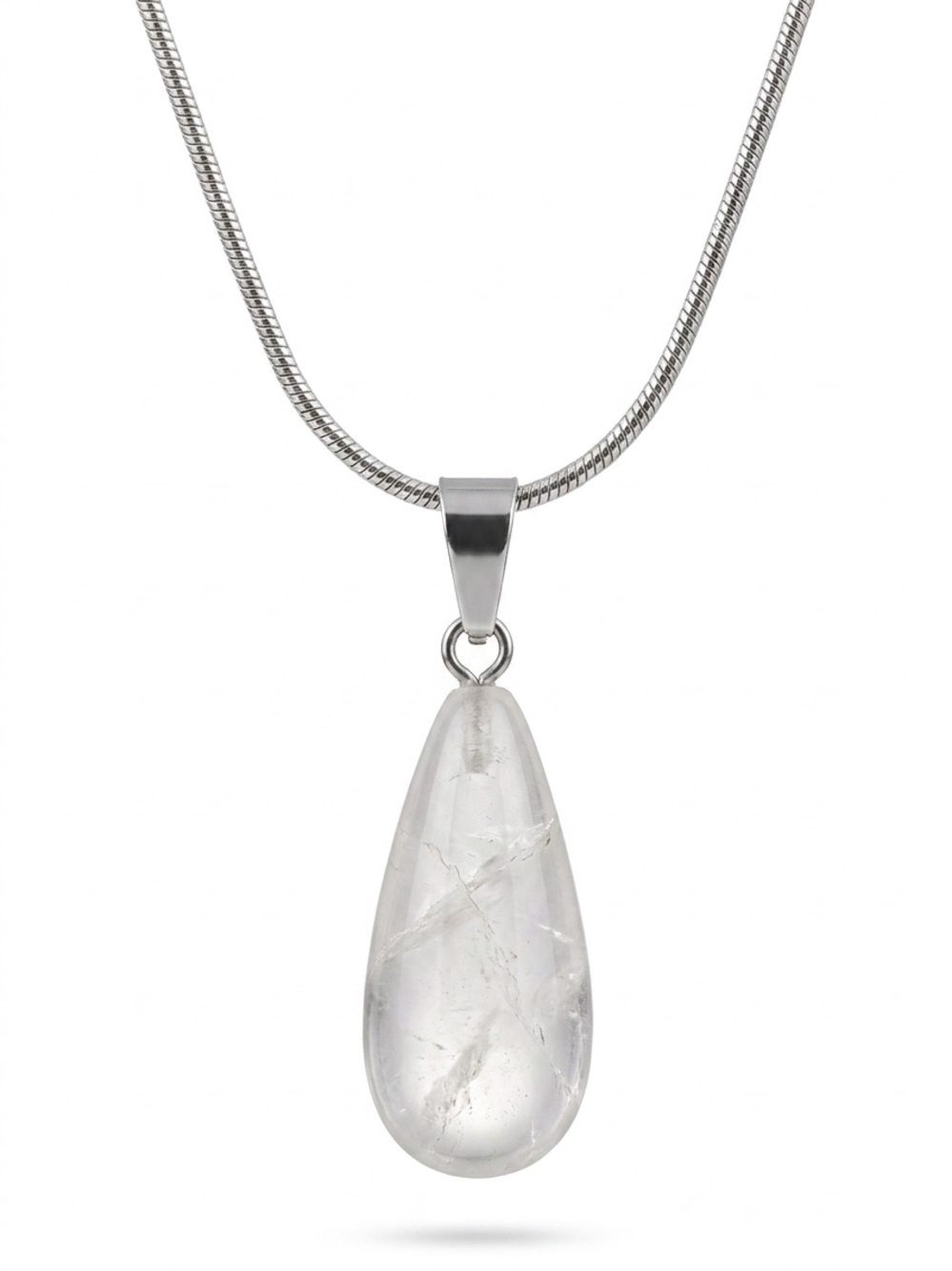 Boho hippie Quartz Crystal Sterling Silver 30” Necklace